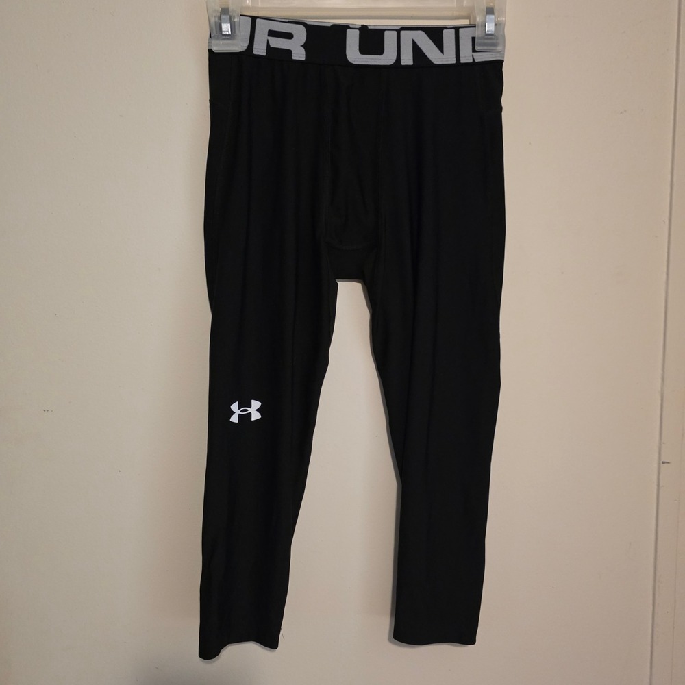 Under Armour Boys Heatgear Compression Leggings Youth Size Medium Black Pants